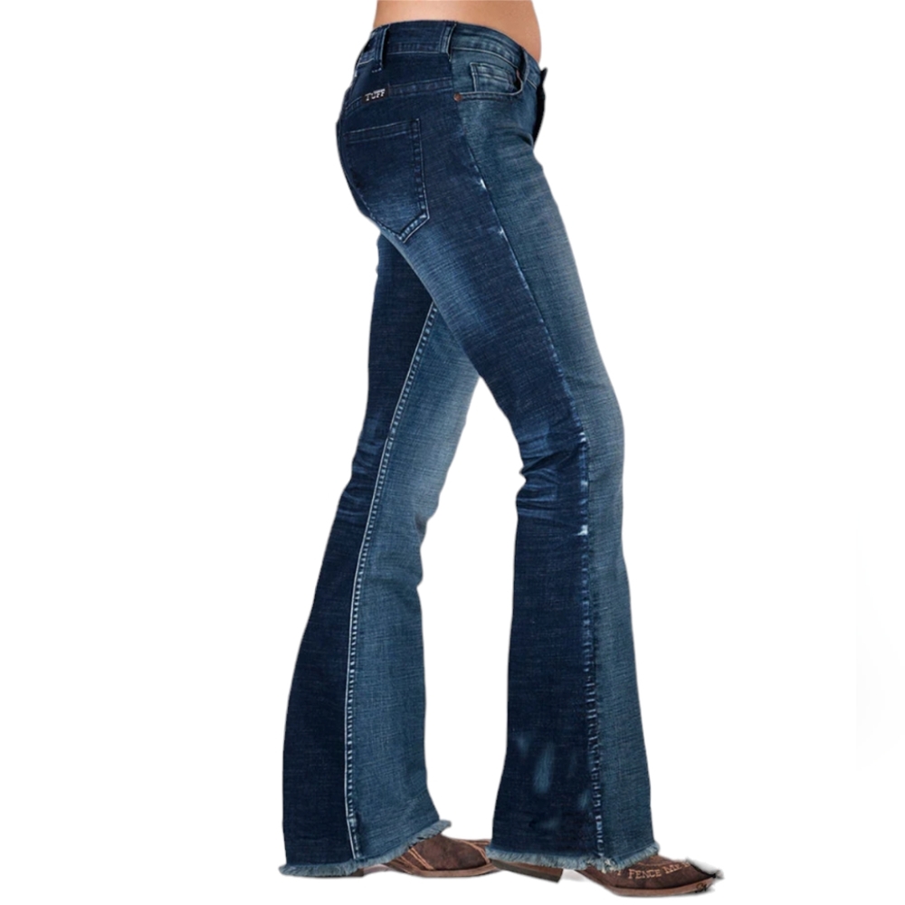 COWGIRL TUFF "Livin' On The Edge Trouser" flare stretch jeans sz 26x35L Tall